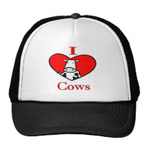 I Love Cows Red Trucker Hat
