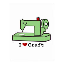 I Love Craft- Kawaii Sewing Machine Post Card