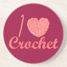 I Love Crochet Coaster