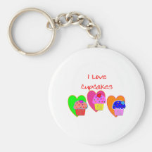 "I Love Cupcakes"--Cupcake lovers gifts Keychain
