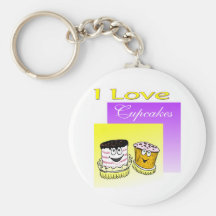 I Love Cupcakes Key Chains