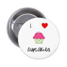 I love cupcakes pinback button
