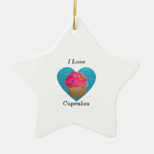 I love cupcakes pink cupcake ornament