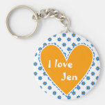 "I love" - Customise with your name Key Chain