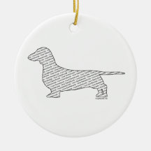 I Love Dachshunds Christmas Tree Ornaments