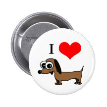 I Love Dachshunds Pin