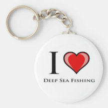 I Love Deep Sea Fishing Keychain