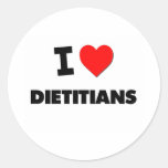 I Love Dietitians Round Sticker