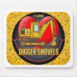 I Love Digger Shovels Mouse Pad