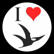 I Love Dinosaurs - Pterodactyl stickers