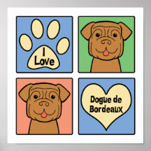 I Love Dogue de Bordeaux Posters