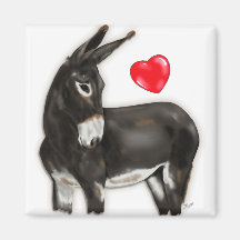 I Love Donkeys Demure Donkey Refrigerator Magnet