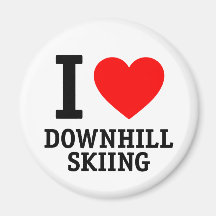 I Love Downhill Skiing Fridge Magnet