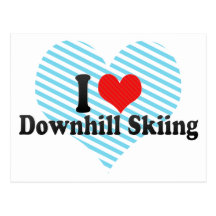 I Love Downhill Skiing Postcards