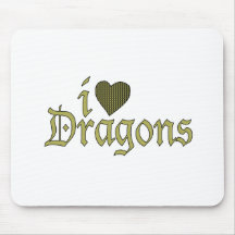 I Love Dragons Mouse Mat