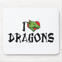 I Love Dragons Mouse Pad
