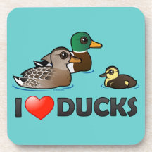 I Love Ducks Beverage Coasters