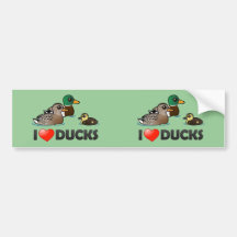I Love Ducks Bumper Stickers