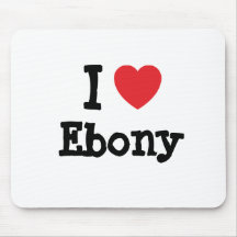 I love Ebony heart T-Shirt Mouse Mat