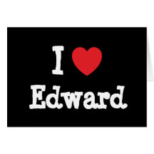 I love Edward heart T-Shirt Card