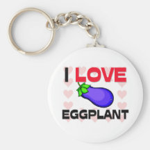 I Love Eggplant Key Chains