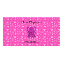 I love elephants deal with it personalised photo card
