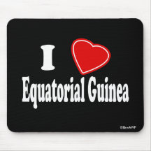 I Love Equatorial Guinea Mouse Pads