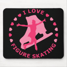 I Love Figure Skating Mouse Pads