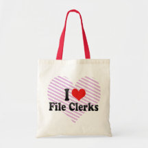 I Love File Clerks Bag