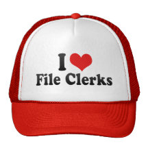 I Love File Clerks Mesh Hats