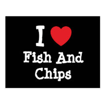 I love Fish And Chips heart T-Shirt Post Cards
