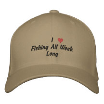 I Love Fishing All Week Long Embroidered Baseball Caps