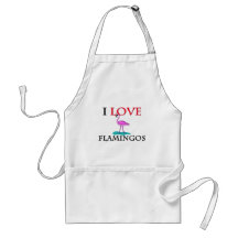 I Love Flamingos Aprons