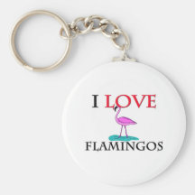 I Love Flamingos Keychains