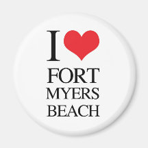 I Love Fort Myers Beach Fridge Magnets