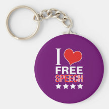 I love free speech keychain
