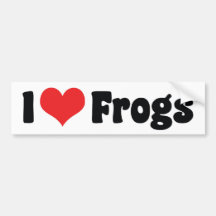 I Love Frogs Bumper Sticker