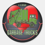 I Love Garbage Trucks Kids Sticker
