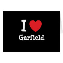 I love Garfield heart custom personalised Cards