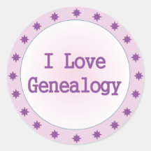 I Love Genealogy Round Sticker