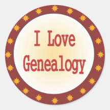 I Love Genealogy Stickers