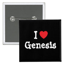 I love Genesis heart T-Shirt Button