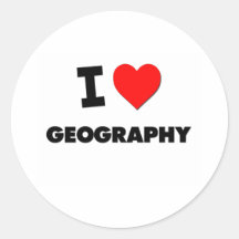 I Love Geography Round Sticker