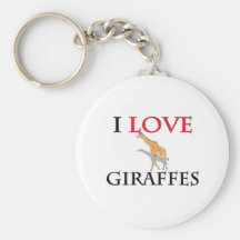 I Love Giraffes Keychain