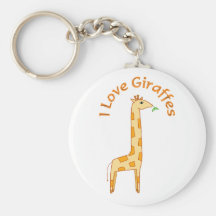 I Love Giraffes Keychains
