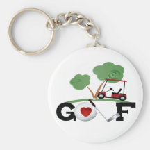 I Love Golf Keychains