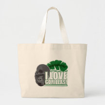 I love gorillas canvas bag