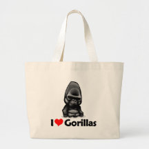 I Love Gorillas Canvas Bags