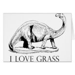I Love Grass Dinosaurus Card
