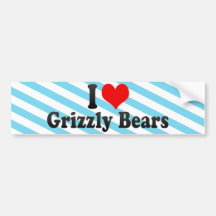 I Love Grizzly Bears Bumper Sticker